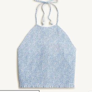 NWT J.Crew Smocked organic cotton halter top Liberty Jacqueline Blossom ~ Sz XXS
